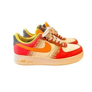 Nike Air Force 1 Little Accra DV4462-600 Red Yellow Leather Low Top Sneakers 8.5